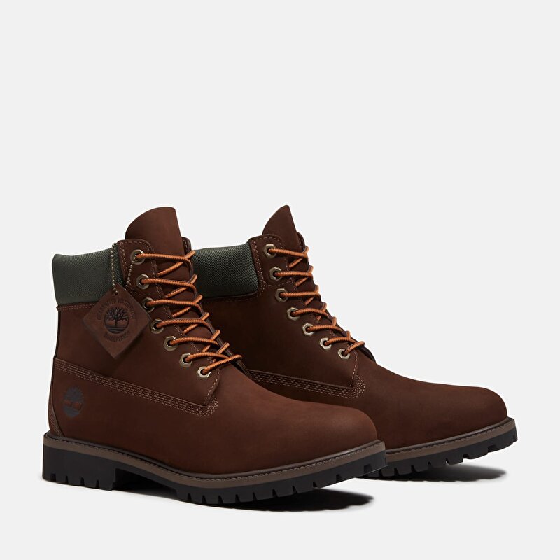 Erkek Koyu Kahverengi/Sarı Timberland® Heritage 6 İnç Su Geçirmez Bot
