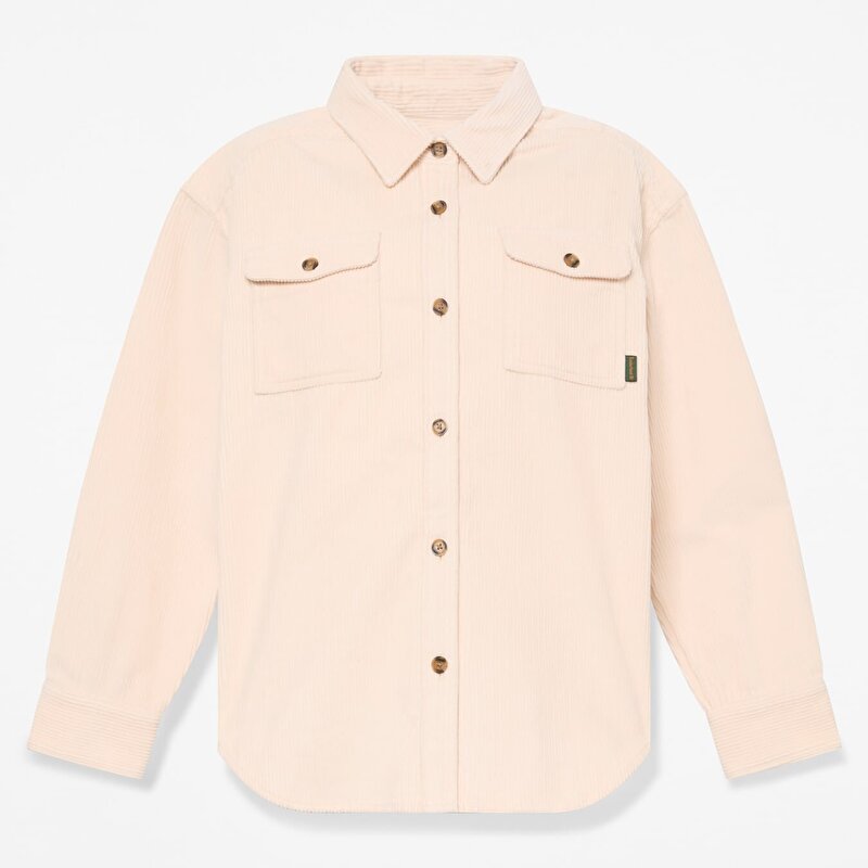 Kadın Bej Fitilli Kadife Overshirt