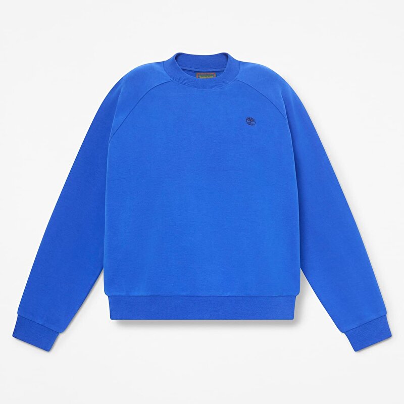 Kadın Mavi Crafted Bisiklet Yaka Sweatshirt