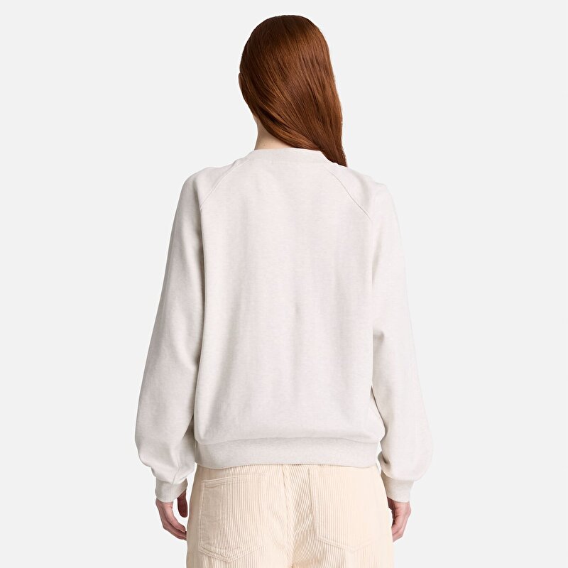 Kadın Açık Bej Crafted Bisiklet Yaka Sweatshirt