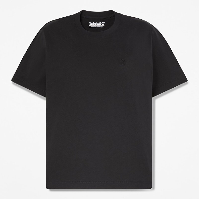 Kadın Siyah Crafted Crew Kısa Kollu Tişört