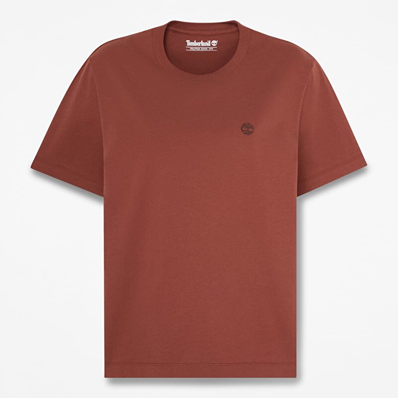 Kadın Kahverengi Crafted Crew Kısa Kollu Tişört