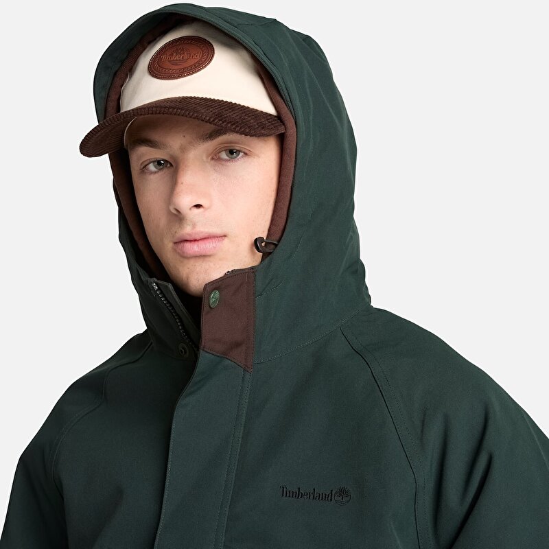 Erkek Koyu Yeşil/Koyu Kahverengi Weatherline Archive Inspired Parka