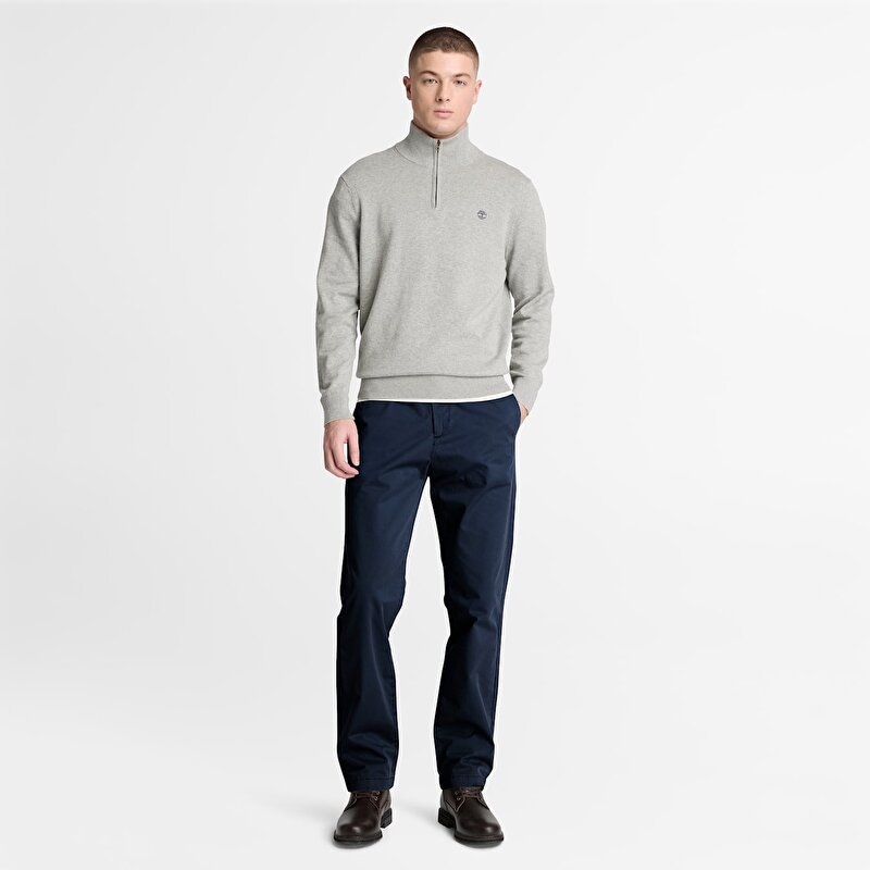 Erkek Koyu Mavi Claremont Fitilli Chino Düz Kesim Pantolon