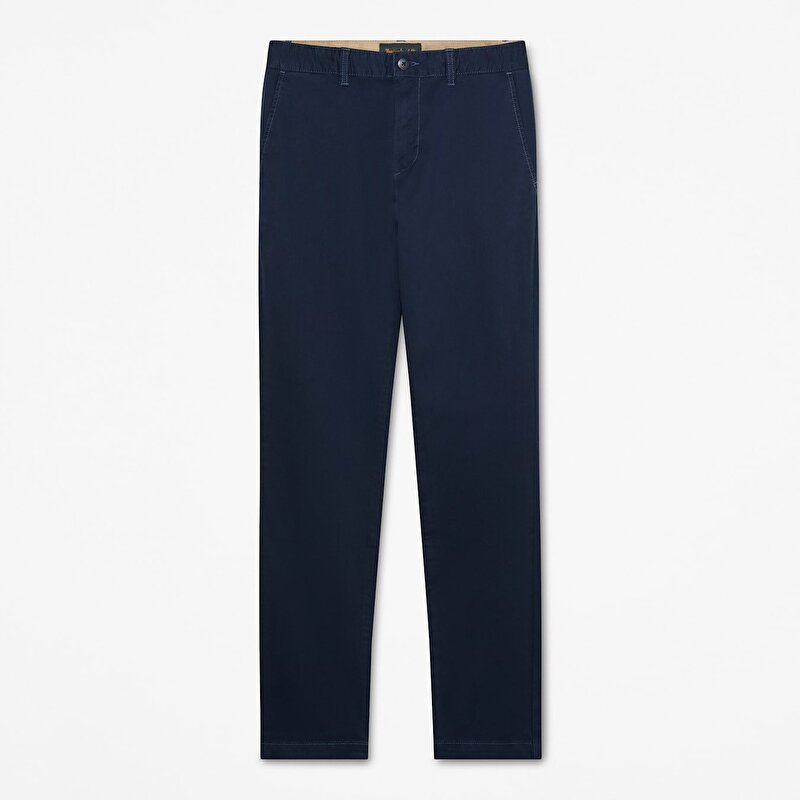 Erkek Koyu Mavi Claremont Fitilli Chino Düz Kesim Pantolon