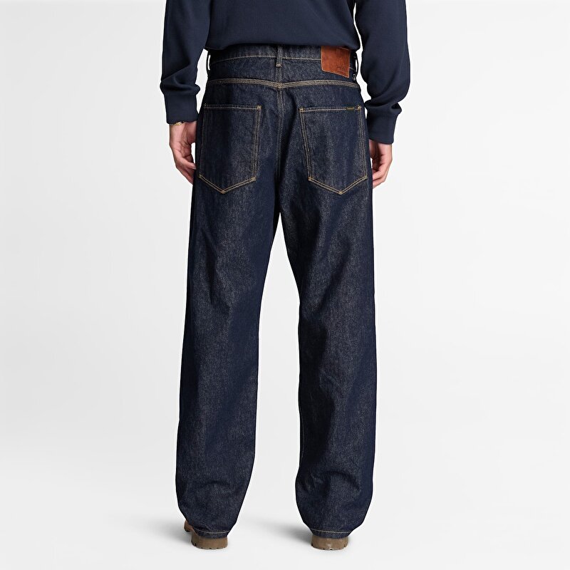 Erkek Koyu Mavi Dar Kesim Denim Pantolon