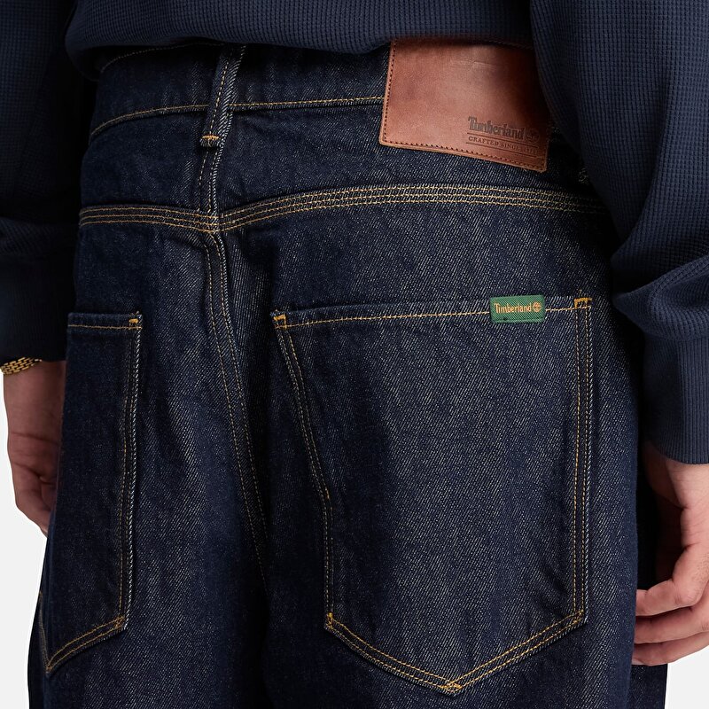 Erkek Koyu Mavi Dar Kesim Denim Pantolon