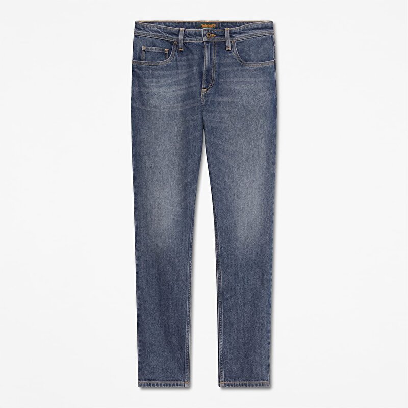 Erkek Koyu Mavi Dar Kesim Denim Pantolon