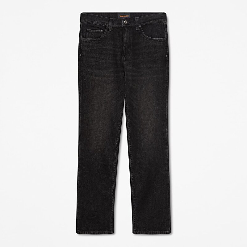 Erkek Siyah Düz Kesim Denim Pantolon