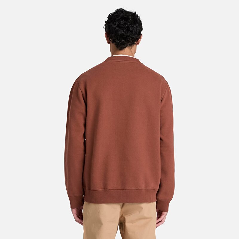 Erkek Kahverengi Established 1973 Logo İşlemeli Bisiklet Yaka Sweatshirt
