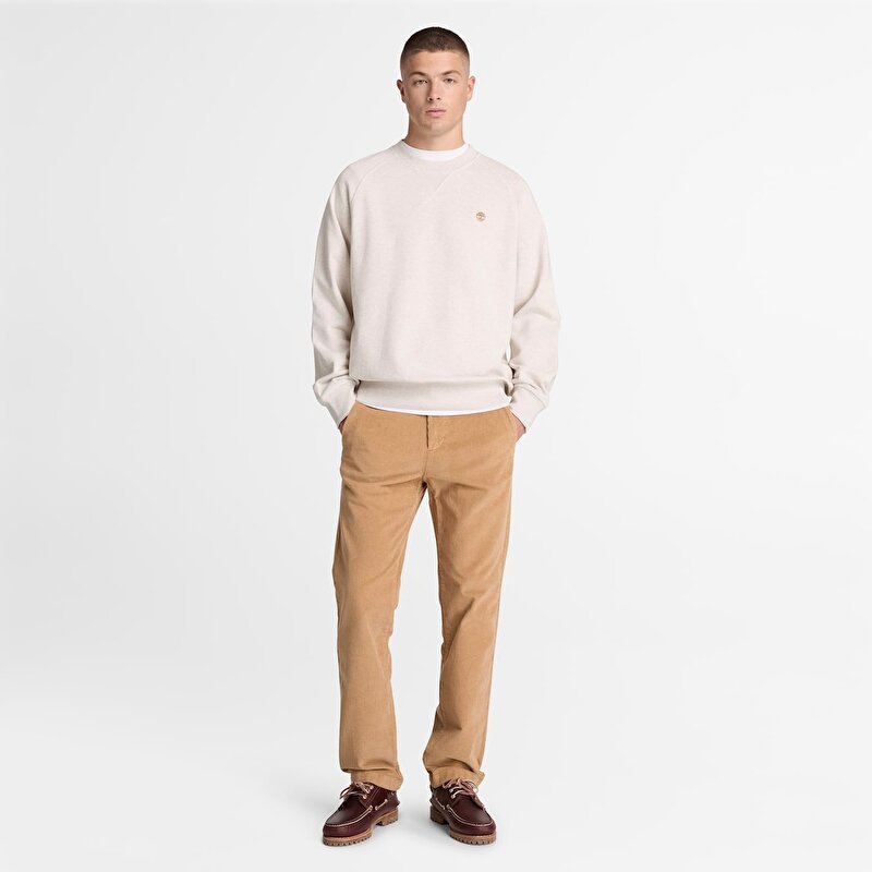 Erkek Açık Bej Exeter River Bisiklet Yaka Sweatshirt