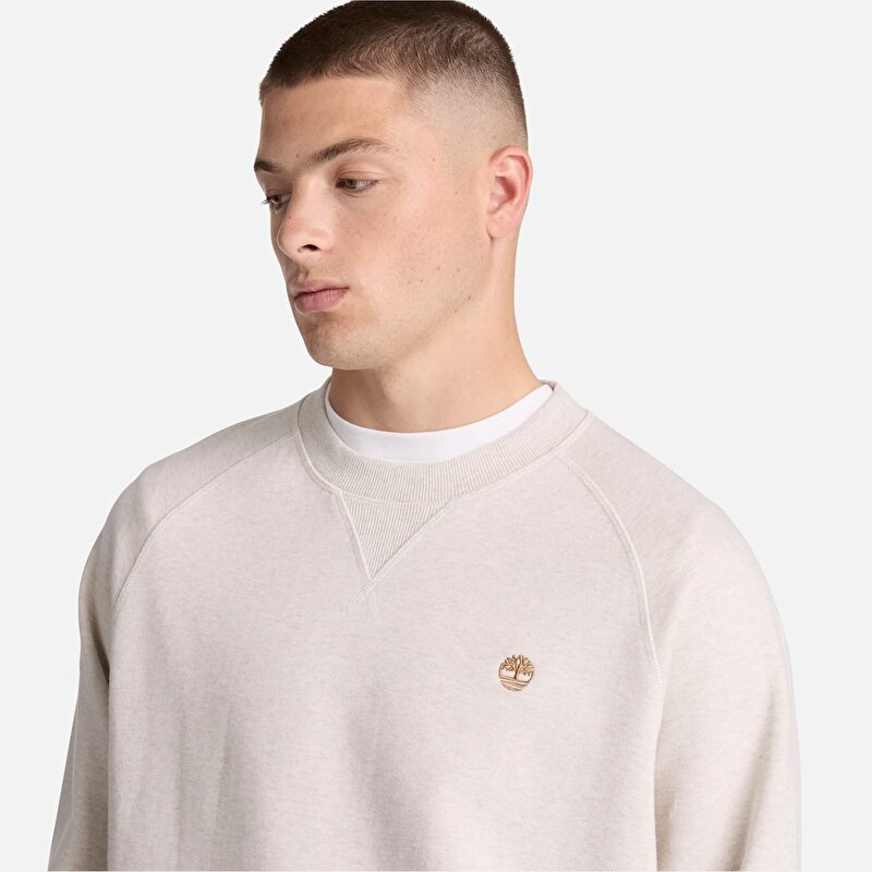 Erkek Açık Bej Exeter River Bisiklet Yaka Sweatshirt