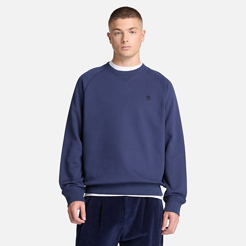 Erkek Koyu Mavi Exeter River Bisiklet Yaka Sweatshirt
