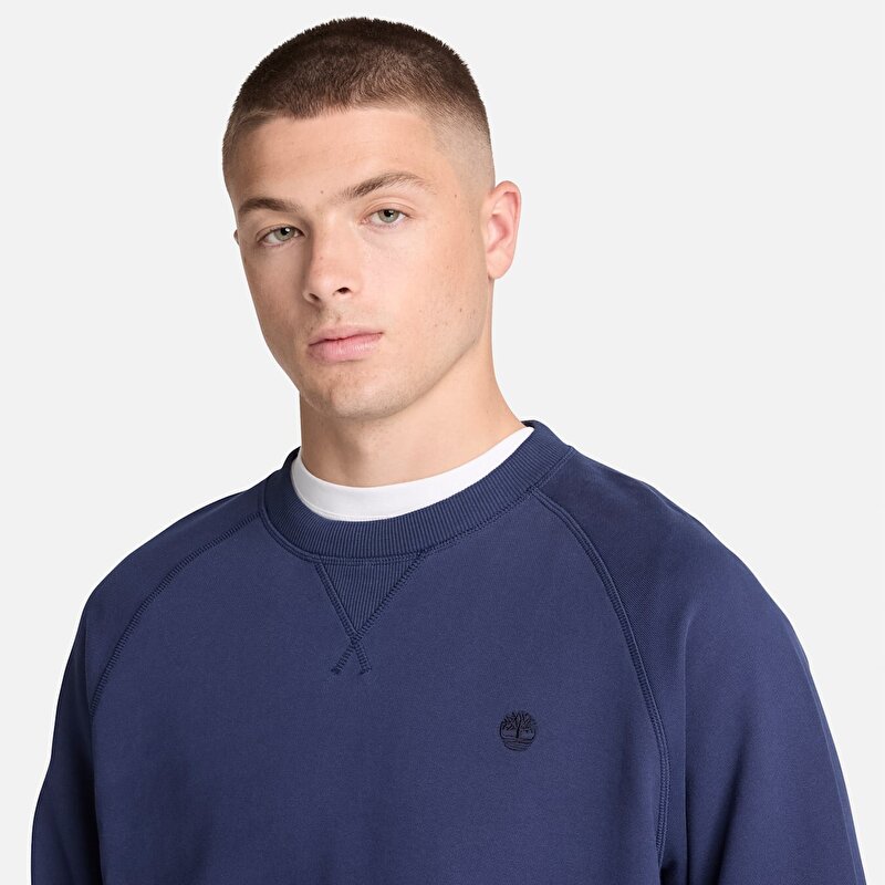 Erkek Koyu Mavi Exeter River Bisiklet Yaka Sweatshirt