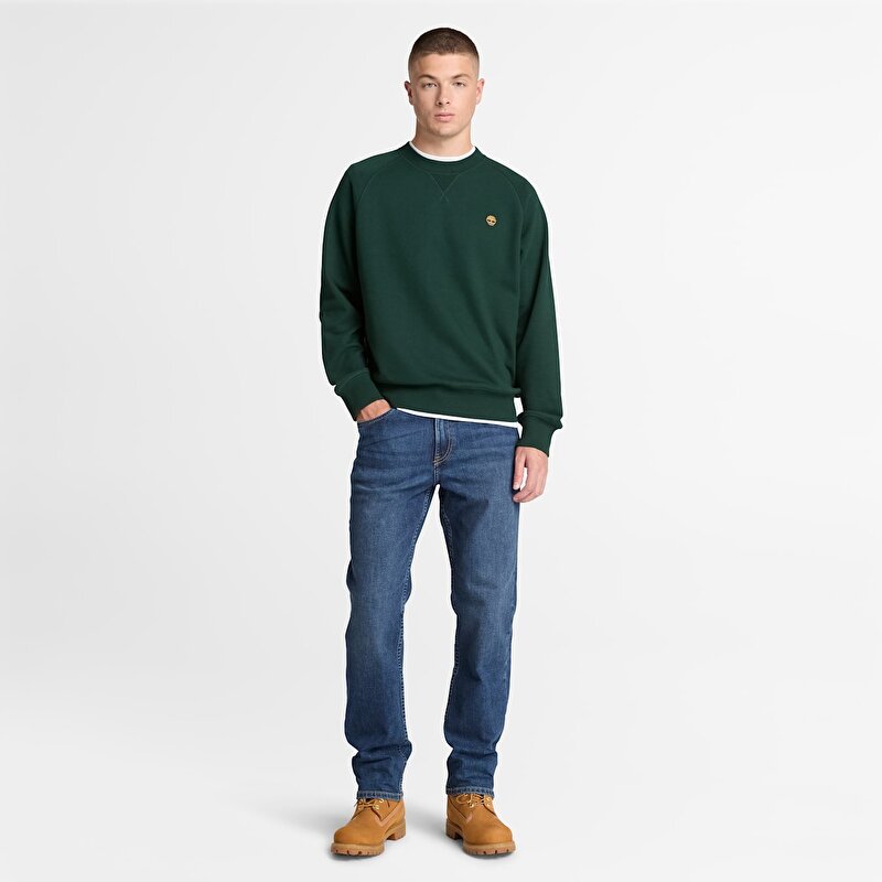 Erkek Koyu Yeşil Exeter River Bisiklet Yaka Sweatshirt