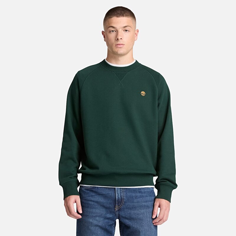 Erkek Koyu Yeşil Exeter River Bisiklet Yaka Sweatshirt