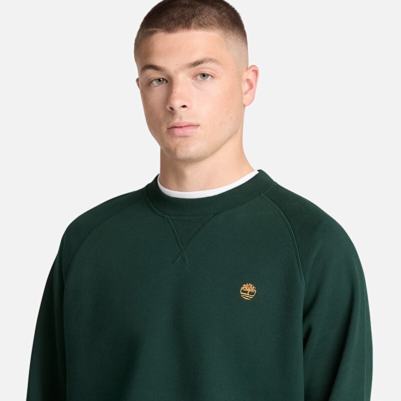 Erkek Koyu Yeşil Exeter River Bisiklet Yaka Sweatshirt