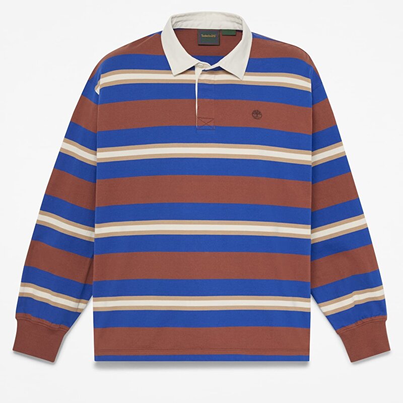 Erkek Kahverengi Uzun Kollu Rugby Polo Tişört