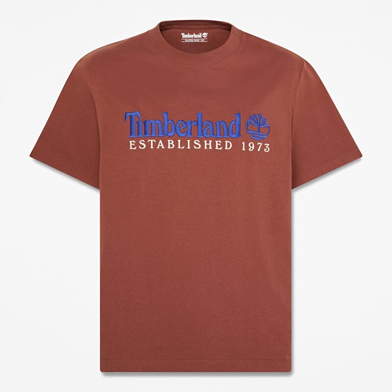 Erkek Kahverengi Established 1973 İşlemeli Kısa Kollu Tişört