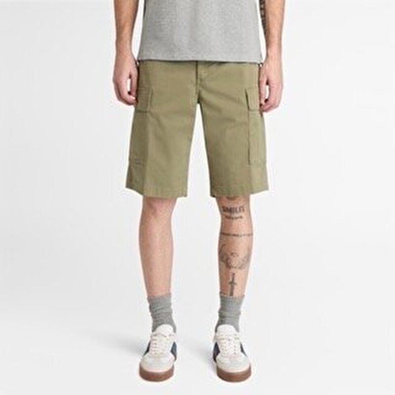 Erkek Yeşil Brookline Twill Kargo Şort