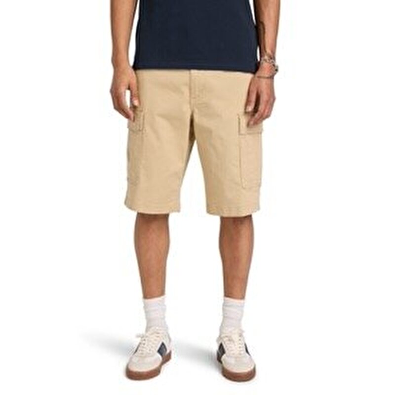 Erkek Bej Brookline Twill Kargo Şort