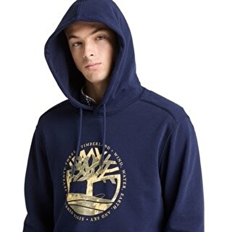 Erkek Mavi "Lake House" Grafik Baskılı Sweatshirt